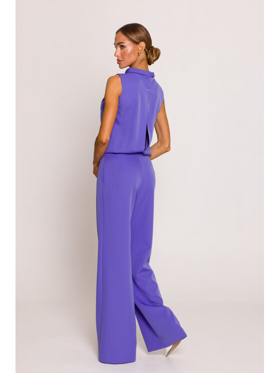 Made of Emotion Made of Emotion Kombinezon M382 Fioletowy Wide Leg