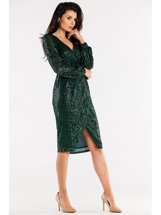 Awama Awama Abito da sera A565 Verde Basic Fit