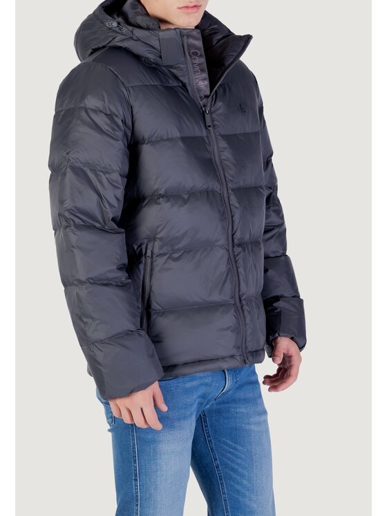 Calvin Klein Jeans Calvin Klein Jeans Μπουφάν πουπουλένιο LS NYLON ZIP OFF HOO Γκρι Casual Fit