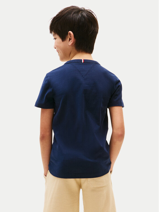 Tommy Hilfiger Tommy Hilfiger T-shirt Curved Graphic KB0KB09800 Tamnoplava Regular Fit