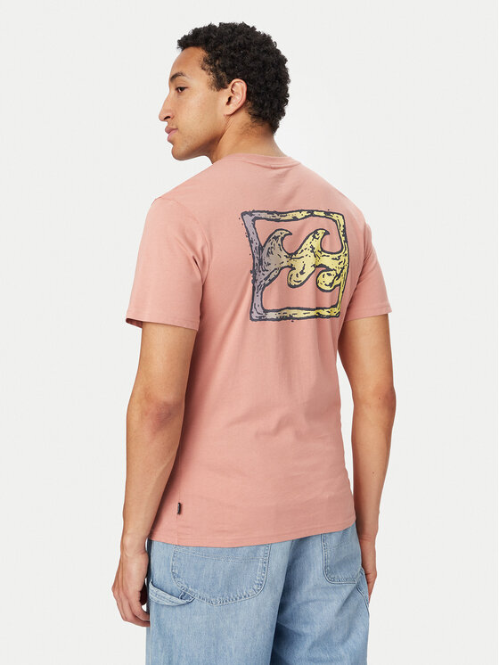 Billabong Tricou Crayon Wave EBYZT00525 Roz deschis Regular Fit
