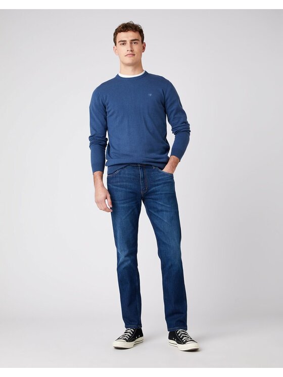 Wrangler Wrangler Maglione CREW KNIT Blu Regular Fit