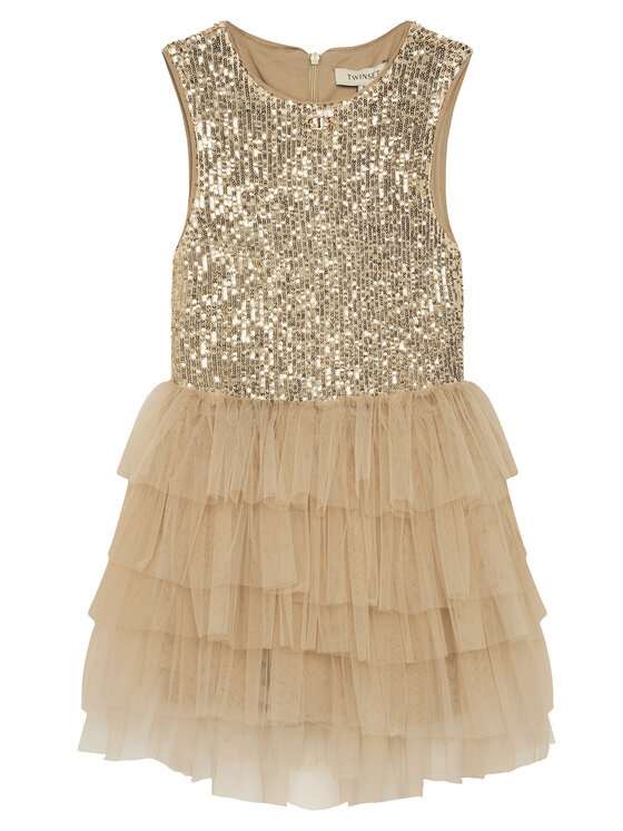 TWINSET TWINSET Kleid für den Alltag 251GJ2533 M Goldfarben Regular Fit