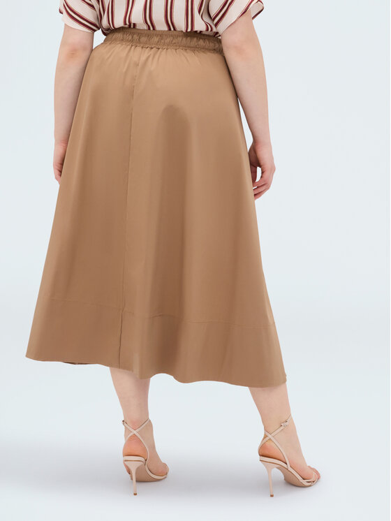 Fiorella Rubino Fiorella Rubino Gonna midi 1700L000544N012 Marrone A-Line Fit