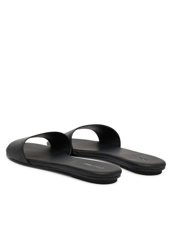 Calvin Klein Calvin Klein Klapki Org Flat Sndl One Bar Lth Aop HW0HW02857 Czarny