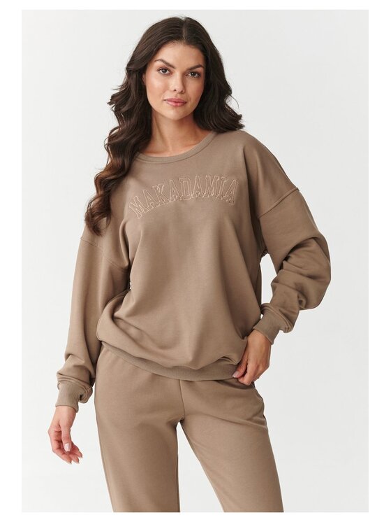 Makadamia Makadamia Dres M889 Brązowy Relaxed Fit