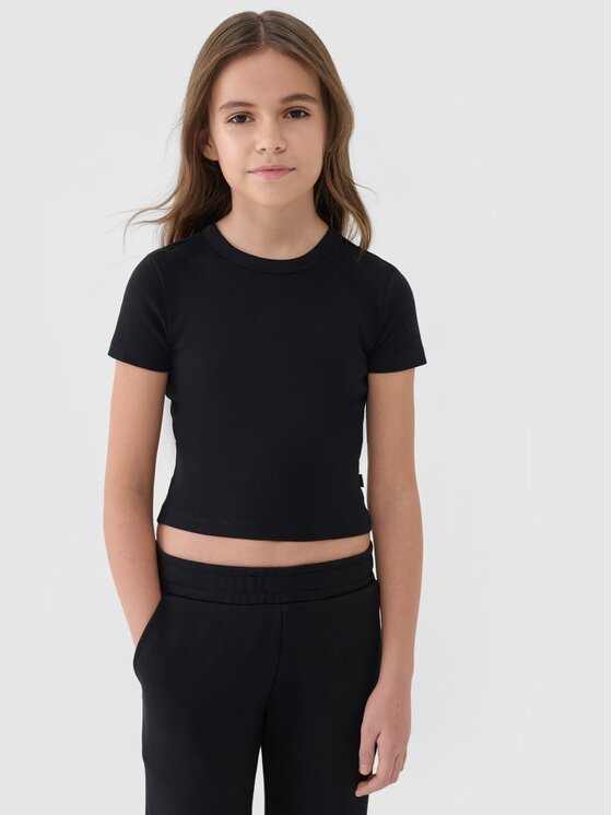 4F 4F Tričko 4FJWSS25TTSHF1852-20S Čierna Slim Fit