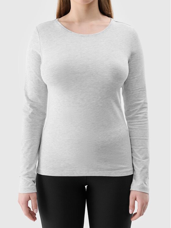 4F 4F Longsleeve 4FWSS24TLONF218-27M-M Szary Regular Fit
