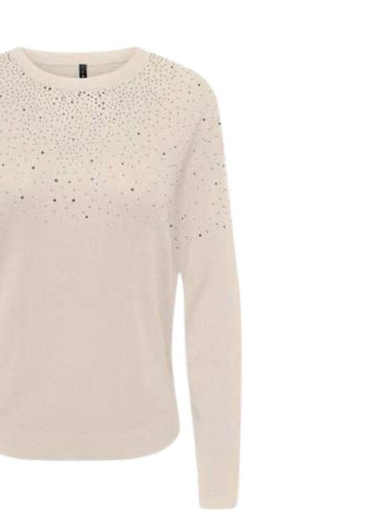 ONLY ONLY Πουλόβερ Onlanabella bling o-neck knt Μπεζ Regular Fit