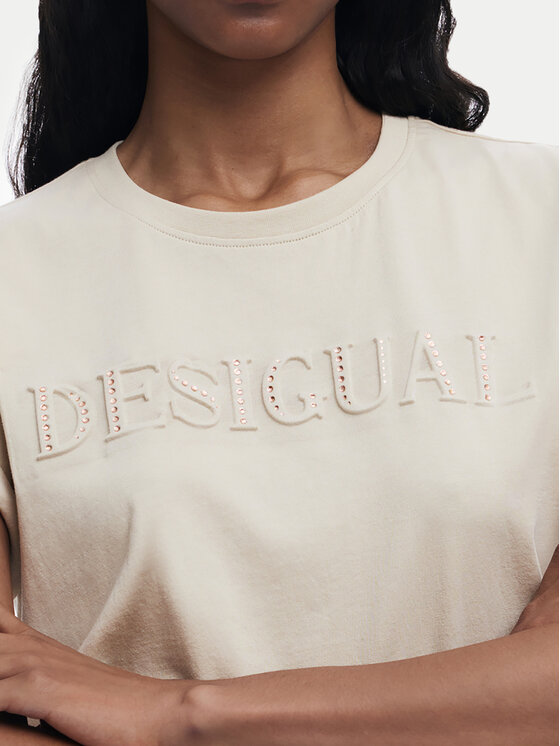 Desigual Desigual Póló Brandy 25SWTK17 Ekru Regular Fit