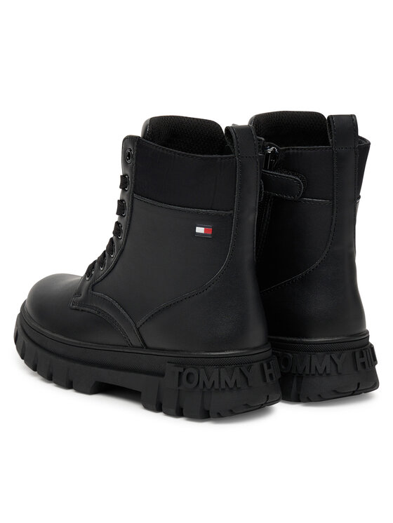 Tommy Hilfiger Tommy Hilfiger Trapery Lace-Up Bootie T3A5-34046-1695 S Czarny