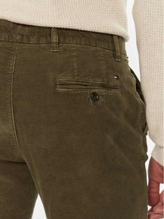 Tommy Hilfiger Tommy Hilfiger Bavlnené nohavice MW0MW32932 Kaki Regular Fit
