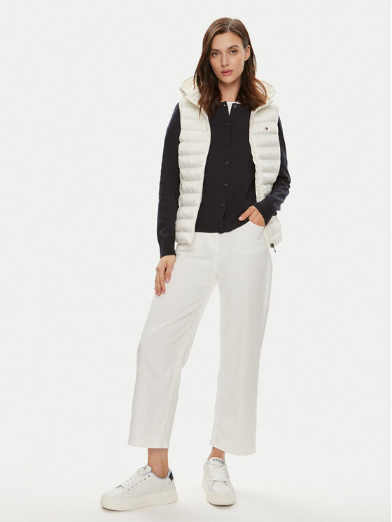 Tommy Hilfiger Tommy Hilfiger Prsluk Global Stripe WW0WW40779 Bijela Regular Fit