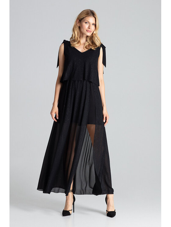 FIGL FIGL Sukienka M691 Czarny Regular Fit