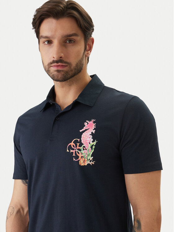 Guess Guess Polokošile F6GP01 K8FQ4 Tmavomodrá Regular Fit