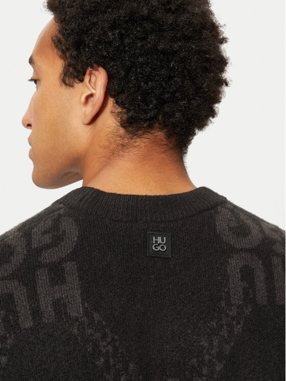 HUGO Hugo Sweter 50524564 Czarny Regular Fit