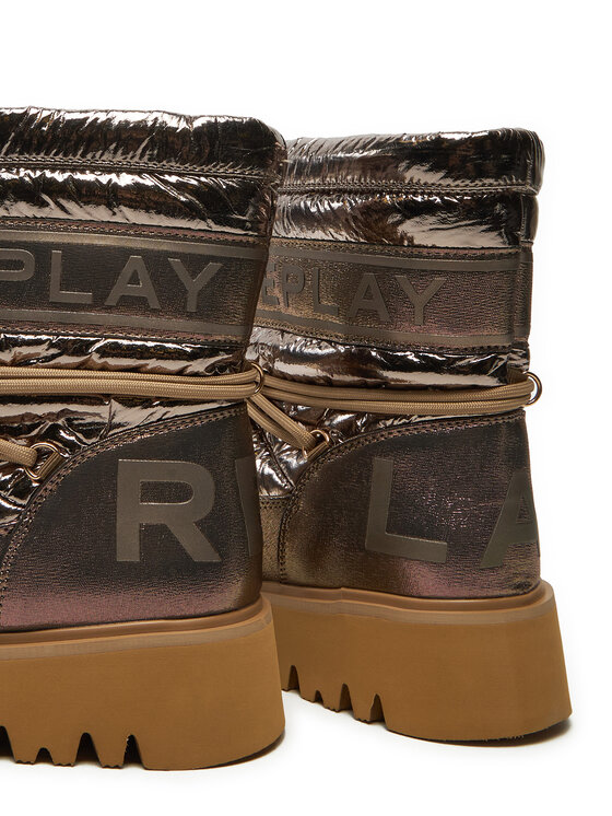 REPLAY REPLAY Апрески Shiny-Effect Harper United Lace-Up GWF4R.000.C0002T Златист
