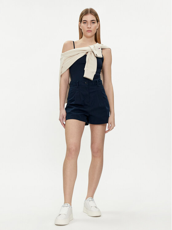 Tommy Jeans Tommy Jeans Medžiaginiai šortai Claire DW0DW17775 Tamsiai mėlyna Regular Fit