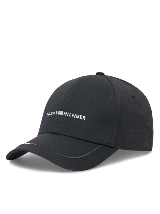 Czapka z daszkiem Tommy Hilfiger, Czarna, Foundation AM0AM13001