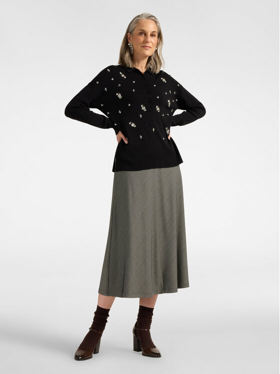 Elena Mirò Elena Mirò Spódnica midi 1008P000105N001 Czarny Flared Fit