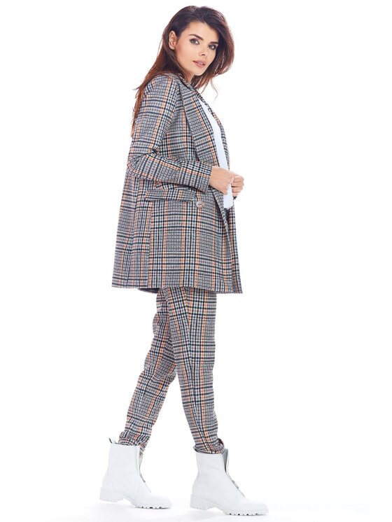 Awama Awama Marynarka A364 Granatowy Basic Fit