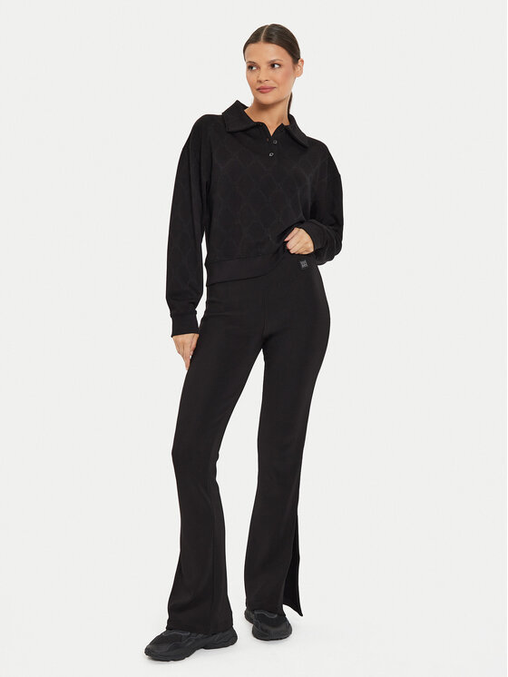 HUGO Hugo Hlače iz tkanine Naessa 50517459 Črna Slim Fit