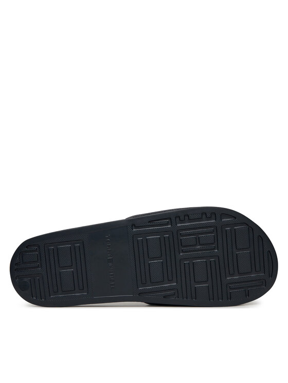 Tommy Hilfiger Tommy Hilfiger Pantoletten Hilfiger Print Tumble Pool Slide FM0FM05505 Dunkelblau