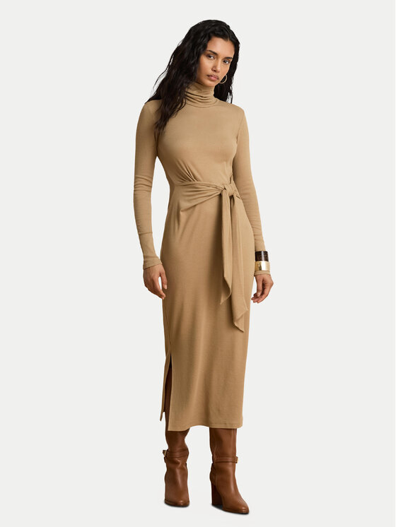 LAUREN RALPH LAUREN LAUREN RALPH LAUREN Úpletové šaty 200980028500 Tmavě béžová Slim Fit