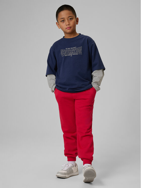 4F 4F Spodnie dresowe BASIC+ Czerwony Regular Fit