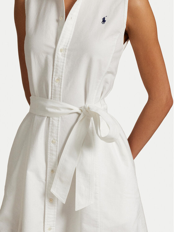 Polo Ralph Lauren Polo Ralph Lauren Rochie tip cămașă 211906437001 Alb Regular Fit