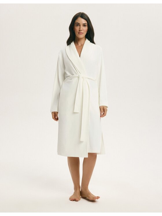 Esotiq Damski Szlafrok, rozmiar M, Biały, 44942