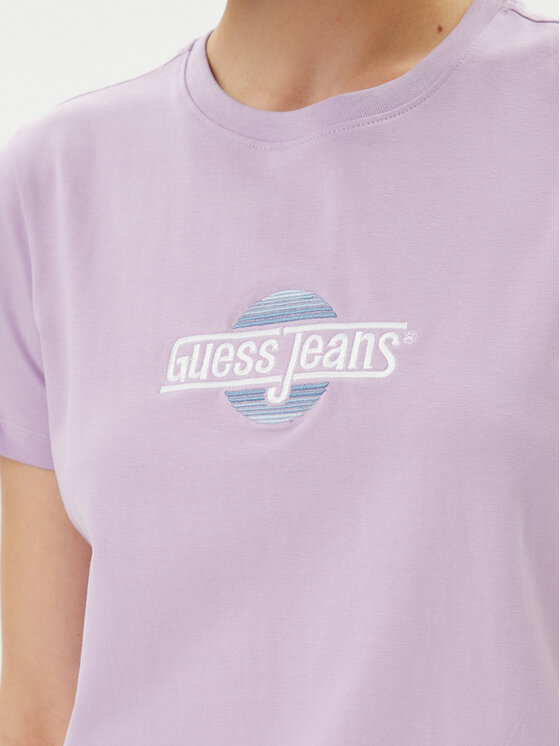 Guess Jeans Guess Jeans T-Shirt W5GI26 J1314 Fioletowy Regular Fit