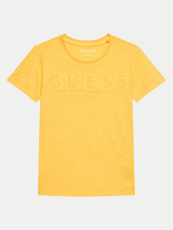 Guess T-krekls L4GI09 K6XN4 Dzeltens Regular Fit