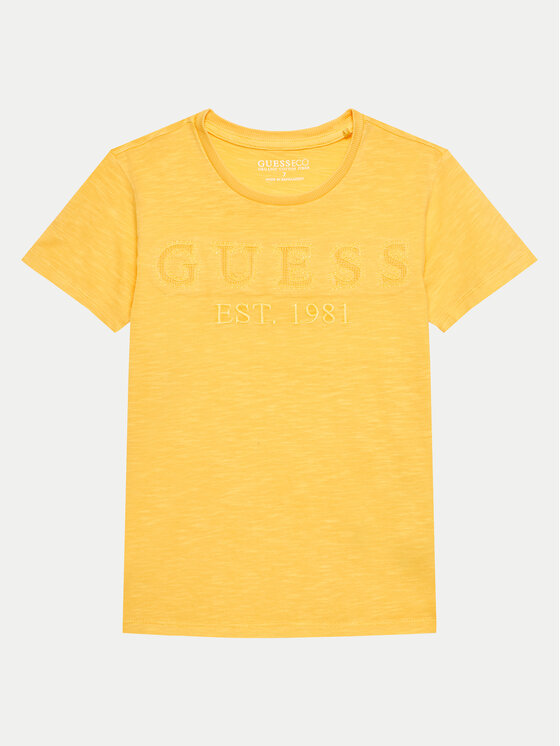 Guess Guess Тишърт L4GI09 K6XN4 Жълт Regular Fit