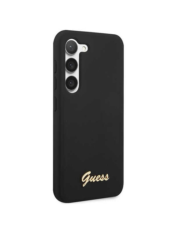 Guess Guess Etui na telefon Silicone Gold Logo Czarny
