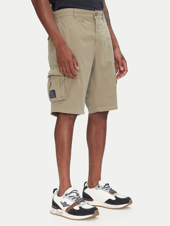 Aeronautica Militare Aeronautica Militare Bavlnené šortky 251BE066CT1122 Kaki Regular Fit