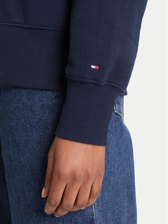 Tommy Hilfiger Tommy Hilfiger Pulóver Script WW0WW47159 Sötétkék Regular Fit
