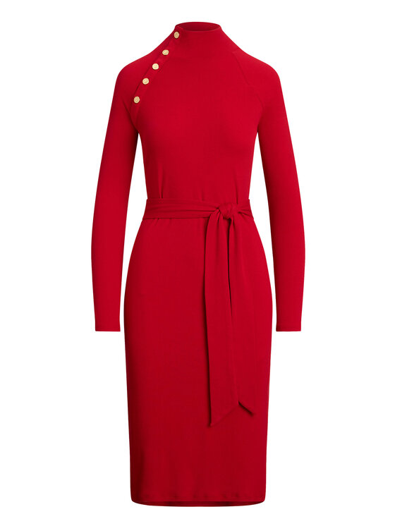 LAUREN RALPH LAUREN LAUREN RALPH LAUREN Плетена рокля 200980036002 Червен Slim Fit