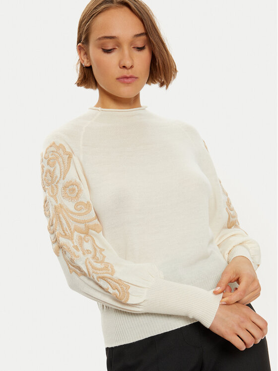 Luisa Spagnoli Luisa Spagnoli Pullover Minucias 58569 Écru Regular Fit