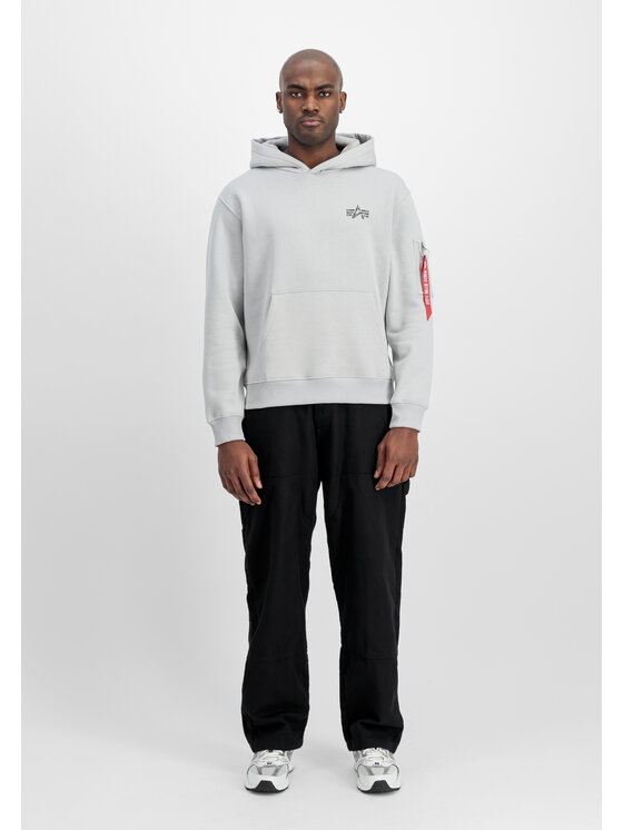 Alpha Industries Alpha Industries Bluza Signature Backprint Hoodie Szary Regular Fit