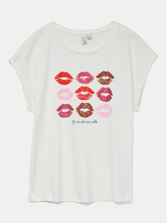 Vero Moda Vero Moda T-shirt Cysma 10328272 Bijela Regular Fit
