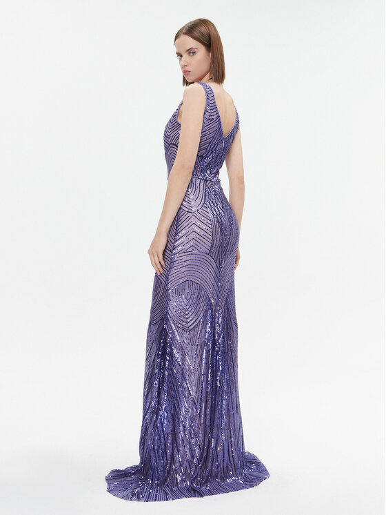 Fracomina Fracomina Vakarinė suknelė FQ23WD3005W66701 Violetinė Slim Fit