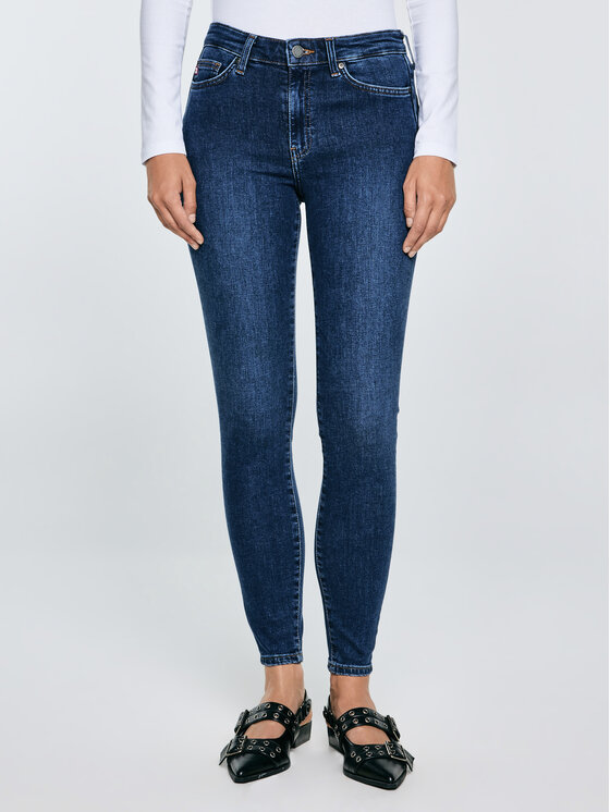 BIG STAR BIG STAR Jeansy MELINDA HIGH WAIST Granatowy Basic Fit