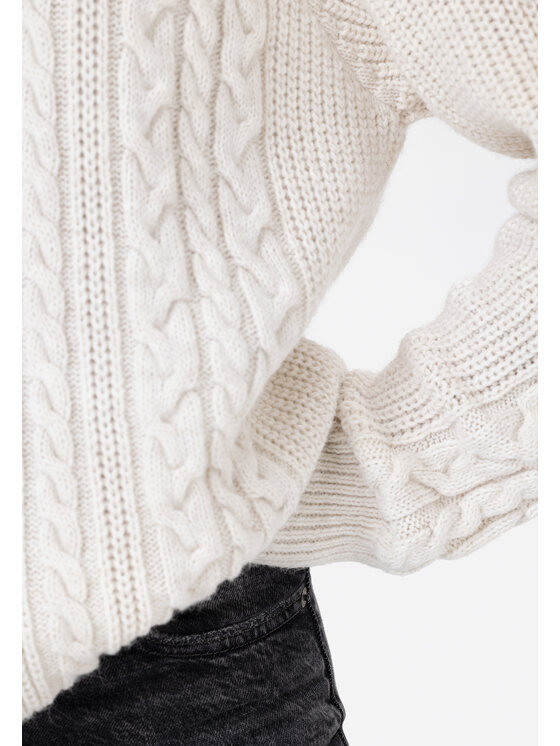 LAURELLA LAURELLA Sweter Laurella 6TU008101 Écru Regular Fit