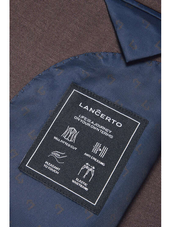 Lancerto Lancerto Garnitur Henderson GA073125000013 Brązowy Slim Fit