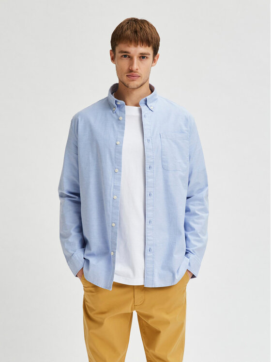 Selected Homme Selected Homme Cămașă Rick 16077359 Albastru celest Regular Fit