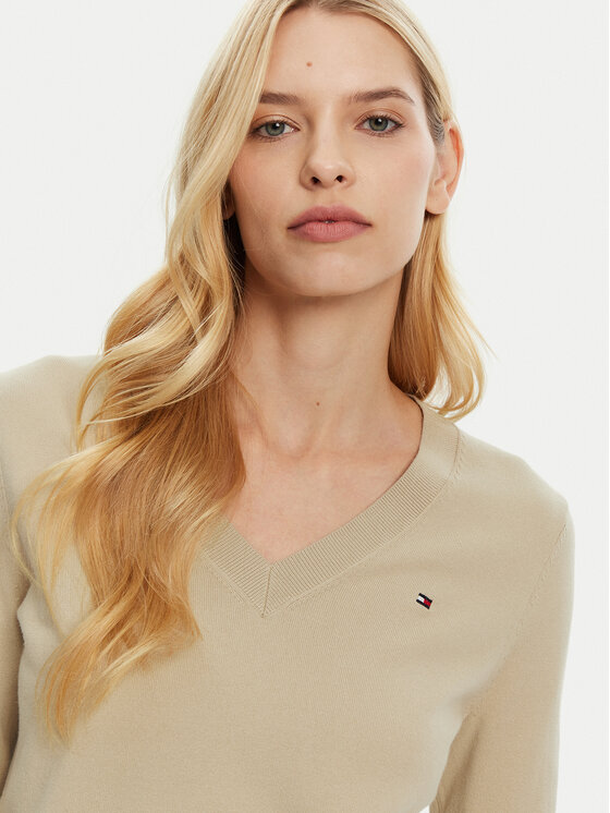 Tommy Hilfiger Tommy Hilfiger Πουλόβερ WW0WW40098 Μπεζ Regular Fit