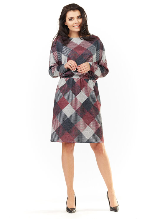 Awama Awama Sukienka codzienna L058 Kolorowy Basic Fit