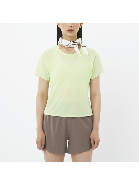Salomon Salomon Koszulka techniczna SHAKEout AIR CROPP SS TEE Zielony jasny Regular Fit