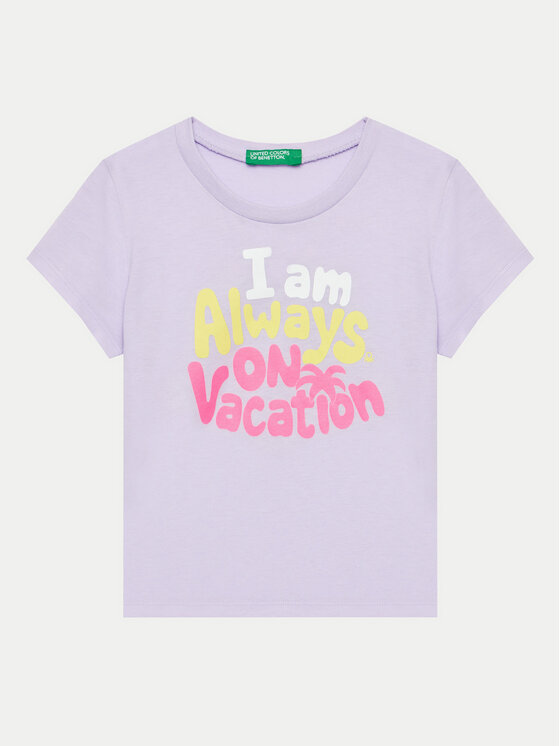 United Colors Of Benetton United Colors Of Benetton T-shirt 3096G10ES Ljubičasta Regular Fit